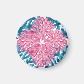 Coral Rococo in Rosa und Aqua Option 1 Magnet (Vorne)