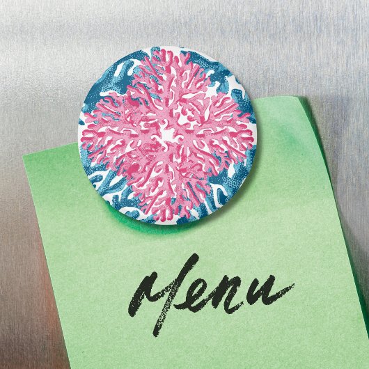 Coral Rococo in Rosa und Aqua Option 1 Magnet
