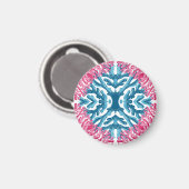 Coral Rococo in Rosa und Aqua Option 3 Magnet (Vorderseite/Rückseite)