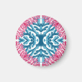 Coral Rococo in Rosa und Aqua Option 3 Magnet (Vorne)