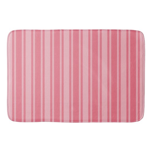 Coral rosa Candy Streifen Badematte (Vorderseite)