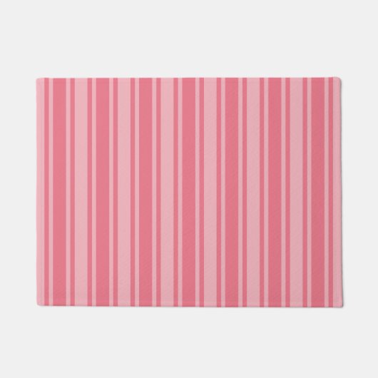 Coral rosa Candy Streifen Fußmatte (Vorderseite)