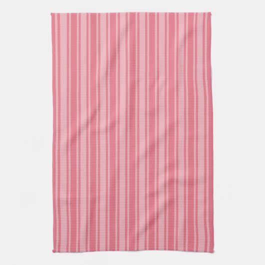 Coral rosa Candy Streifen Geschirrtuch (Vertikal)