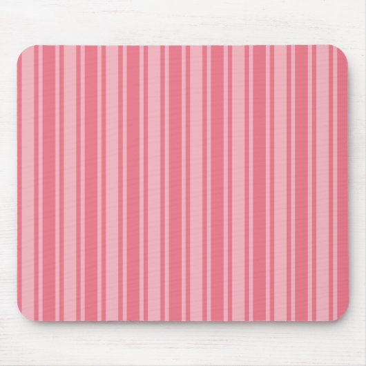 Coral rosa Candy Streifen Mousepad (Vorne)