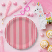 Coral rosa Candy Streifen Pappteller (Party)