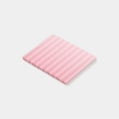 Coral rosa Candy Streifen Post-it Klebezettel (angewinkelt)