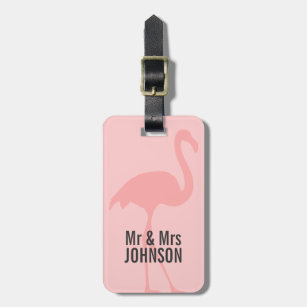 Coral rosa Flamingo Mr. und Mrs. Reisegepäck Tag Gepäckanhänger
