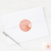 Coral Rose Bicycle Couple Wedding Sticker (Umschlag)
