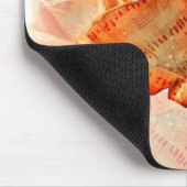 Coral Rose Blossom mit Notenmusik Mousepad (Ecke)