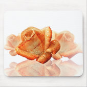 Coral Rose Blossom mit Notenmusik Mousepad (Vorne)