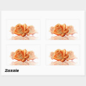 Coral Rose Blossom mit Notenmusik Rechteckiger Aufkleber (Blatt)