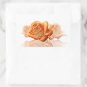 Coral Rose Blossom mit Notenmusik Rechteckiger Aufkleber (Tasche)