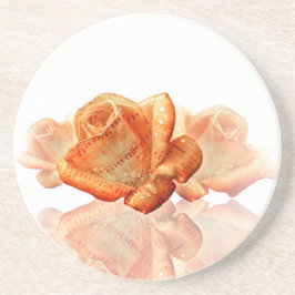 Coral Rose Blossom mit Notenmusik Untersetzer