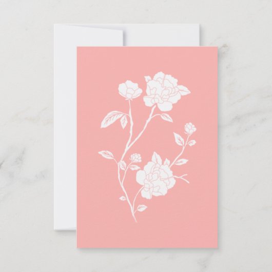 Coral Rose Bridal Dusche Einladung (Rückseite)