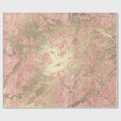 Coral Rose Champaigne Gold Marble Metallic Stroke Geschenkpapier (Flach)