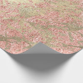 Coral Rose Champaigne Gold Marble Metallic Stroke Geschenkpapier (Ecke)
