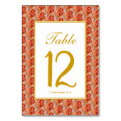 CORAL ROSE Elegante Blumengeflechte Christlich Tischnummer (Rückseite)