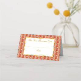 CORAL ROSE Elegantes Blumengeflecht Christliches B Platzkarte