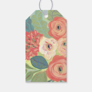 Coral Rose Gift Tags Geschenkanhänger
