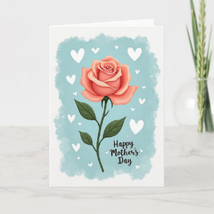 Coral Rose Mutterliebe Karte