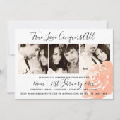 Coral Rose Navy FOTO COLLAGE Hochzeit Einladung (Vorderseite)