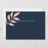 Coral Rose Navy FOTO COLLAGE Hochzeit Einladung (Rückseite)