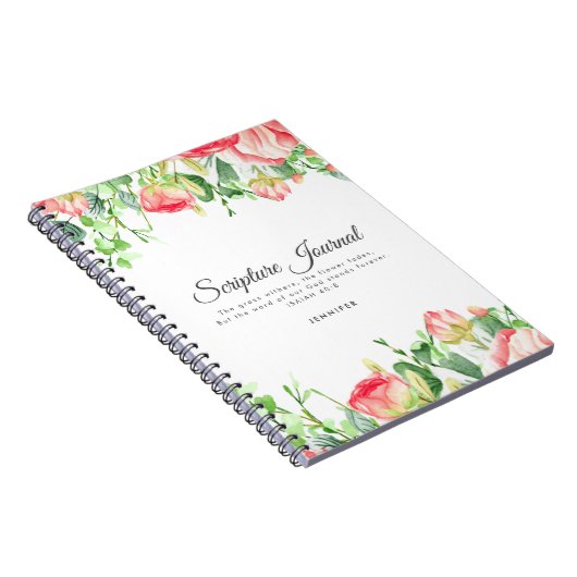 Coral Rose Personalisiert Scripture Journal Notizblock (Rechte Seite)