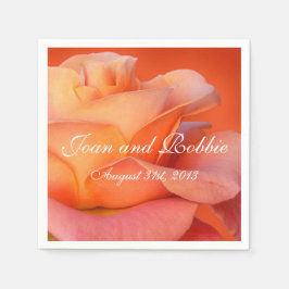 Coral Rose Personalisiert Wedding Napkins Serviette