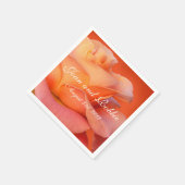 Coral Rose Personalisiert Wedding Napkins Serviette (Ecke)