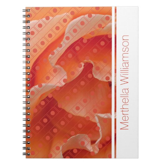 Coral Rose Polka Dot Custom Notebook Journal Notizblock (Vorderseite)