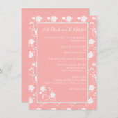 Coral Rose Probe Abendessen Einladung (Vorne/Hinten)