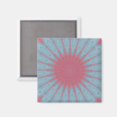 Coral Rose Starburst Magnet (Vorderseite/Rückseite)
