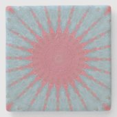 Coral Rose Starburst Steinuntersetzer (Vorderseite)
