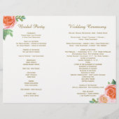 Coral Rose und Gold Glitzer Hochzeitsprogramme