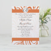 Coral Rose Wirbel Hochzeiten Einladungen (Stehend Vorderseite)