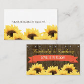 CORAL RUSTIC SUNFLOWING SITZ PLATZKARTE (Vorne/Hinten)