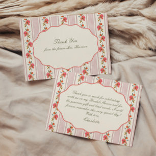 Coral Sage Blush Hütte Brautparty Dankeskarte