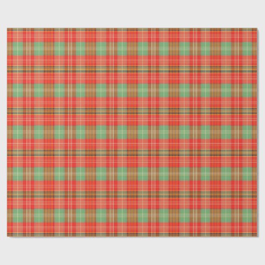 Coral & Sage Plaid Geschenkpapier (Flach)