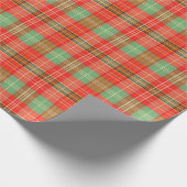 Coral & Sage Plaid Geschenkpapier (Ecke)