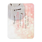 Coral Sand Dollar Hochzeit Retten Sie das Date Mag Magnet (Vertikal)