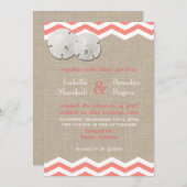 Coral Sand Dollar & Zickzack Hochzeitseinladung Einladung (Vorne/Hinten)