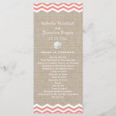 Coral Sand Dollar & Zickzack Hochzeitsprogramm Programm (Vorderseite)