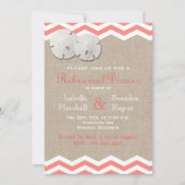 Coral Sand Dollar & Zickzack Probe Abendessen Einladung (Vorderseite)