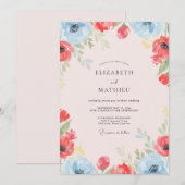 Coral Scarlet Mohn Hochzeit Einladung (Vorne/Hinten)