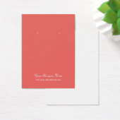 Coral Schlicht Simple Custom Earring Card (Schreibtisch)