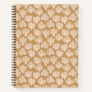 Coral Scribbles Brown Notizblock