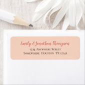 Coral Script schwarzer Text Peach Rücksendeadresse (Insitu)