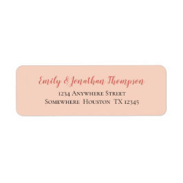 Coral Script schwarzer Text Peach Rücksendeadresse