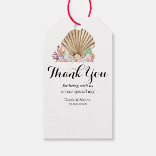 Coral & Seashell Beach Wedding Geschenkanhänger