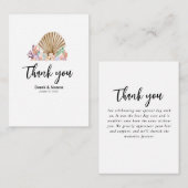 Coral & Seashell Beach Wedding Note Card Mitteilungskarte (Vorne/Hinten)